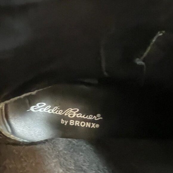 Eddie Bauer by Bronx Women’s Black Leather Ankle Boots Size 8 B Moto Biker Zip - Picture 7 of 12